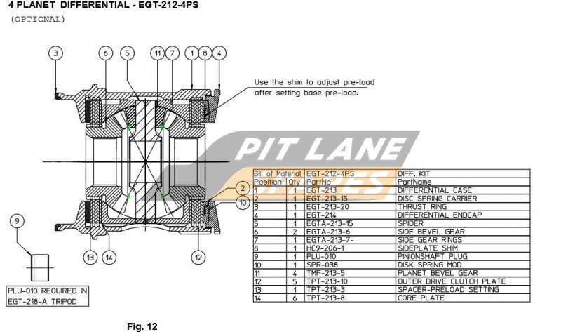 DIFFERENTIAL (EGT-212-4PS) Diagram